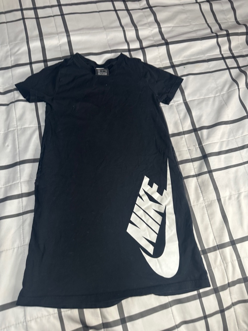 Nike Black Tee Dress with White Swoosh Graphic